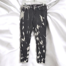 Bongo Jeans Women&#39;s Size 7? Gray Black Tie Dye Bleach Dye Skinny Low Rise Light - £14.00 GBP