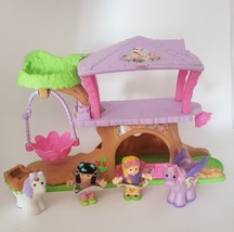 Fisher-Price Little People Fairy Treehouse Fairy &amp; White Purple Unicorn Figures - £25.91 GBP