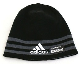 Adidas Climawarm Reversible Eclipse II Black &amp; Gray Beanie Youth Boy&#39;s 8-20 NWT - £17.73 GBP