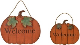 Wood Pumpkin Welcome Sign Fall Front Door Decor, Rustic Hanging Welcome Pumpkin  - £18.77 GBP+