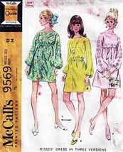 Vintage 1968 Misses' DRESSES McCall's Pattern 9569-m Size 14 - $12.00
