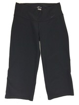 Nike FitDry Yoga Capris Crop Pants size Small Active Athletic Black Stretch - £17.69 GBP