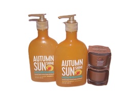 Bath and Body Works Autumn Sunshine Nourishing Soap Cardamom Nut Muffin Candle - £24.05 GBP