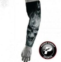 Football Baseball Sports Compression Dri-Fit  Arm Sleeve White Ghost Skull - £7.18 GBP