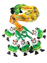 NEW 5 Pieces Big Kahuna Pandamonium Collectibles Panda Keychains Backpack Charms - $19.79