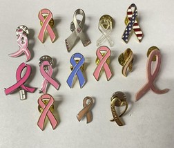 Lot 14 Cancer Ribbons Breast &amp; Other Cancer Awareness Vintage - £7.97 GBP