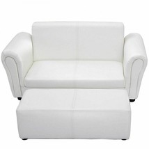 Soft Kids Double Sofa with Ottoman-White - Color: White - £96.15 GBP