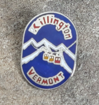 Killington Ski Lift Blue Vermont Souvenir Vintage Travel Enamel Lapel Hat Pin - £10.24 GBP