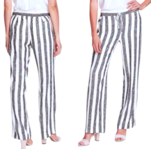 $99 Vince Camuto Linen Pants Small 4 6 White + Faded Black Stripe Swim C... - $40.89