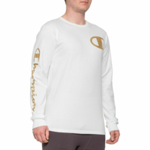 Nwt Champion Msrp $52.99 Men&#39;s White Cotton Jersey Long Sleeve T-SHIRT Size L - £18.33 GBP