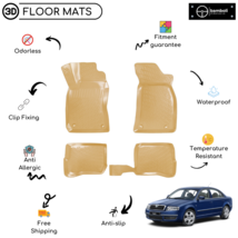 Custom Molded Rubber Floor Mat for Skoda Super B 2001 - 2008 Beige - $93.95