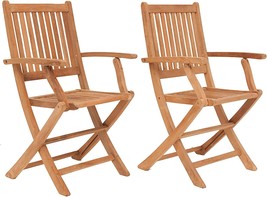 Teak Patio 2-Piece Folding Armchair By Amazonia London. - £306.76 GBP