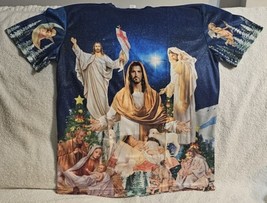 JESUS BABY MARY JOSEPH HOLY FAMILY LAMB STAR NIGHT CHERUB ANGEL T-SHIRT ... - £11.58 GBP+