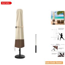 Heavy-Duty Patio Umbrella Cover for 7ft to 10ft Umbrellas - Beige/Brown - $44.50