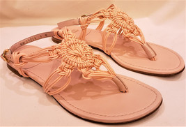 Stuart Weitzman Slingback Flat Sandals Sz-9M Pink Leather Made in Spain - £46.97 GBP