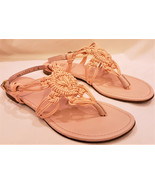 Stuart Weitzman Slingback Flat Sandals Sz-9M Pink Leather Made in Spain - £40.04 GBP