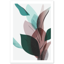 Burgundy Teal Floral Botanical Poster 02 - £14.34 GBP+