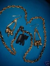 Vintage Jewelry Monet Elephant Necklace Earrings Lot - £11.99 GBP