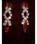Crystal Imitation Marquise Ruby &amp;amp; Clear Dangle Earrings - $17.82 CAD