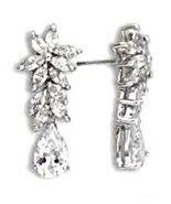 Marquise And Pear Cut Russian CZ Dangle Earrings New - £27.73 GBP