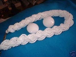 Vintage Jewelry White Glass  Necklace  Earrings Lot - £14.15 GBP