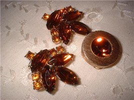 Vintage Jewelry RS Amber &amp; Citrine Earrings Plus Dress C - $25.00