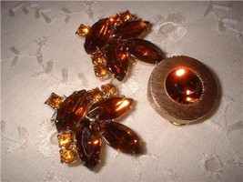 Vintage Jewelry RS Amber &amp; Citrine Earrings Plus Dress C - £18.69 GBP