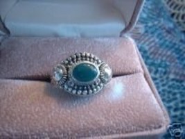 Ladies Sterling Silver Antique Finished Agate Ring Sz 10 NIB - $20.00