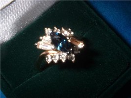 Ladies Austrian Crystal Sapphire Marquise Ring Size 8 NIB - £10.36 GBP