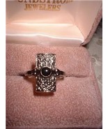 Ladies Marcasite Style Onyx Sterling Ring NIB - $27.43 CAD