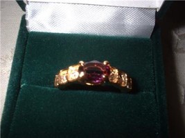 Ladies Royal Purple Crystal Band Ring NIB - £11.99 GBP