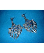 Ornate Imitation Sapphire &amp;amp; Jasper Earrings 2 Pair - £13.42 GBP