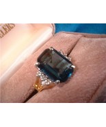 Ladies Large Russian CZ Sapphire Ladies Ring NIB - $34.28 CAD