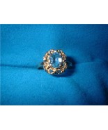 Ladies Aquamarine CZ Filigree .925 Ring Size 7 NIB - £19.65 GBP