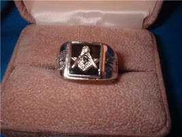 Freemason Symbol Black on Rhodium Ring NIB - $40.00