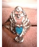 Harley Biker Turquoise Skull Heart Ring NIB - £11.06 GBP