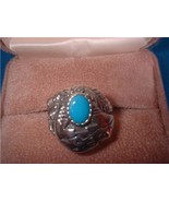 Turq. Nature Symbol .925 Sterling Silver Ring Sz 7 NIB - $34.28 CAD