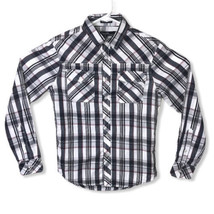 Men&#39;s Carbon Button Front Slim Fit Small Plaid Shirt - £10.52 GBP