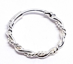 Twisted Tribal Wire Ring 8mm 22g (0.6mm) Bright 925 Silver Nose Hoop Ring Septum - £5.15 GBP