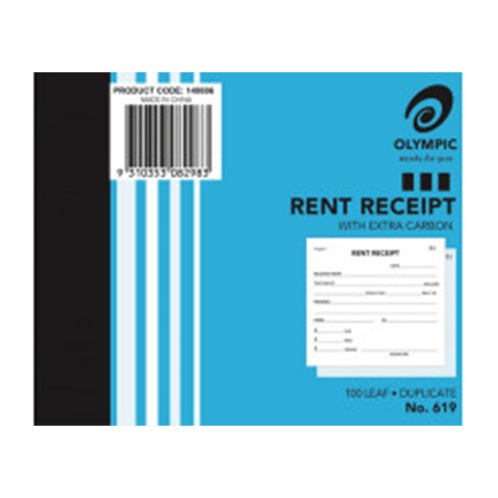 Olympic Rent Receipt Book #619 Duplicate (5x4inch) - $19.83
