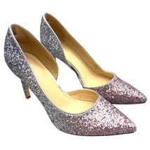 Marc Fisher Debuta Silver Pink Ombre Glitter D’Orsay Pumps Pointy Heels Size 6 - £38.76 GBP