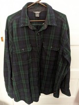 Woolrich 6088 XL Green Plaid Wool/Nylon Long Sleeve Shirt - £22.75 GBP