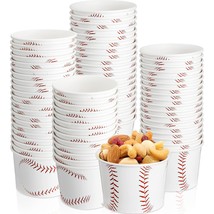 50 Pcs Baseball Paper Ice Cream Cups 9 Oz Disposable Dessert Bowls Soup Cups Bas - £30.25 GBP