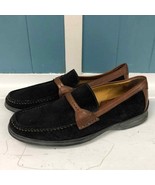 Johnston Murphy men’s black suede and tan leather loafers size 9 made in... - $64.32 CAD