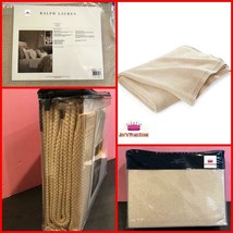 $330 Ralph Lauren Weston Park Lurex Camel Tan Metallic Bed Throw Blanket 54"x72" - $108.89