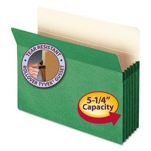Smead 5 1/4&quot; Exp Colored File Pocket Straight Tab Letter Green 73236 - £14.08 GBP