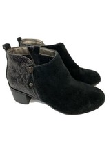 Sporto Suede Bootie w/ Faux Snakeskin Trim, Women&#39;s 6.5M, Black - €12,48 EUR