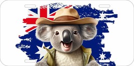 Koala Bear Australia Flag Hat Smiling Aluminum Metal License Plate 148 - £10.16 GBP+