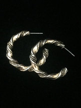 Vintage Gold Twisted rope-style hoop earrings image 4