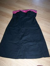 Size 6 New York &amp; Company Strapless Black Dress Pink Ribbon Trim Above K... - $16.00